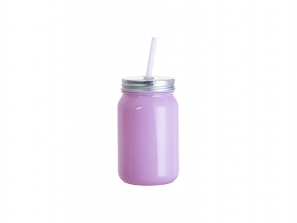 Sublimation Blanks 15oz/450ml Full Color Mason Jar no Handle (Purple)