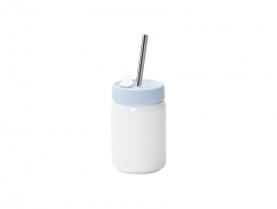 Sublimation Blanks 16oz/480ml Straight Stainless Steel No Handle Mason Jar w/ Silicon Lid