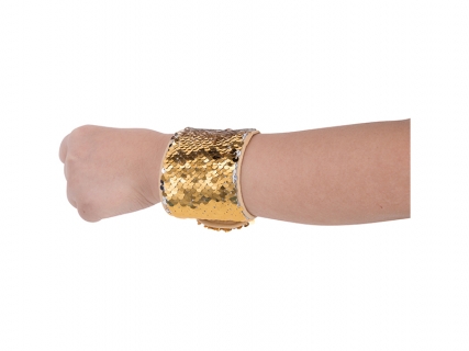 Sublimation Sequin Bracelet (Gold W/ White)