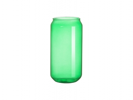 Sublimation Blanks 18oz/550ml Full Color Can Glass Mug with Straw(Green)