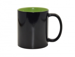 Sublimation 11oz Black Magic Mug (Inner Light green)