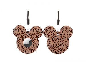 Sublimation Blanks PU AirTag Cover Pendant(Mickey Mouse, Brown)
