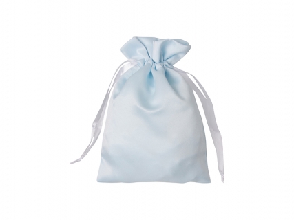 Sublimation Light Blue Satin Drawstring Bag(16*23cm)