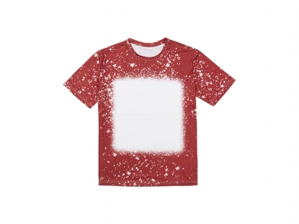 Sublimation Blanks Bleached Starry Cotton Feeling T-shirt ( Red S, M, L, XL, XXL, XXXL）