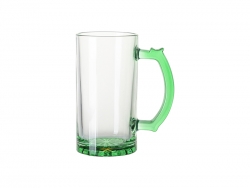 Sublimation Blanks 16oz Clear Beer Mug(Green Bottom &amp; Handle)