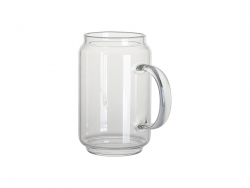 Sublimation Blanks 13oz/400ml Clear Can Glass Mug w/ Handle