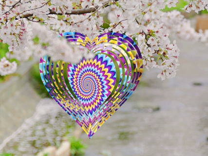 Double-Sided Sublimation Blanks Aluminium Wind Spinner (Heart, 10 inch)