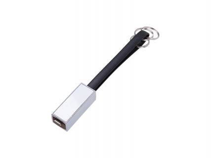 Sublimation Portable Data Cable Keychain (Large, Black)