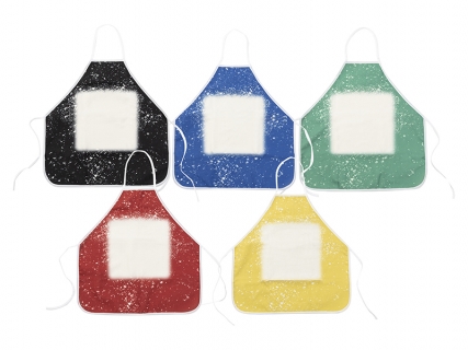 Sublimation Blanks Bleached Starry Linen Apron (Blue, Red, Yellow, Black, Green）
