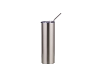 Sublimation 30oz/900ml Stainless Steel Skinny Tumbler w/ Straw & Lid (Silver)