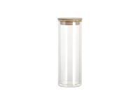 Sublimation Blanks 20oz/600ml Double Wall Clear Skinny Glass Tumbler with bamboo lid