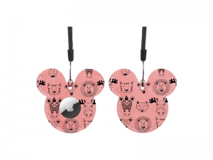 Sublimation Blanks PU AirTag Cover Pendant(Mickey Mouse, Pink)