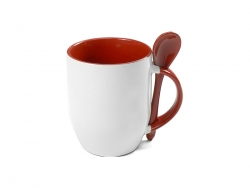 Color Sublimation Spoon Mug (Red)