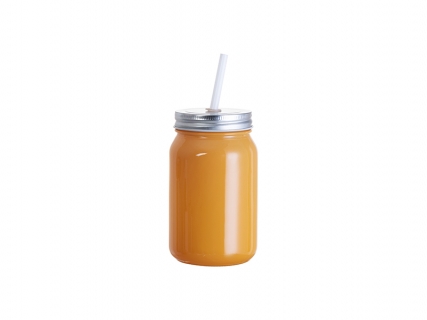 Sublimation Blanks 15oz/450ml Full Color Mason Jar no Handle (Orange)