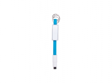 Sublimation Portable Data Cable Keychain (Large, Blue)