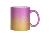 Sublimation 11oz/330ml Gradient Bottom Glitter Mug (Purple+Gold)