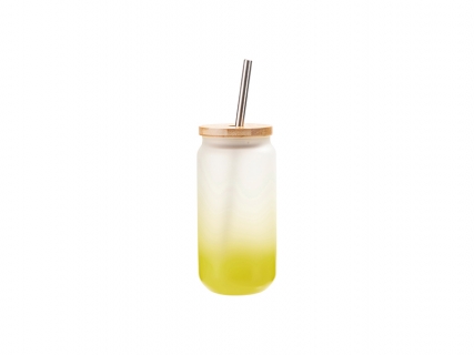 Sublimation Blanks 18oz/550ml Glass Mug Gradient Lemon Yellow