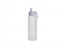 Sublimation Blanks 32oz/950ml Glass Sports Bottle w/ Grey Straw Lid