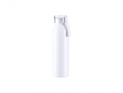 Sublimation Blanks 22oz/650ml Portable Sports Slim Aluminum bottle With Clear Cap(White)
