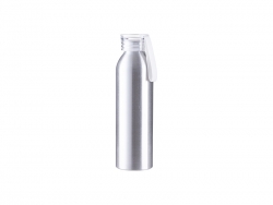 Sublimation Blanks 22oz/650ml Portable Sports Slim Aluminum bottle With Clear Cap(Silver)