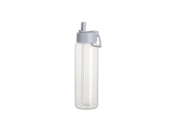 Sublimation Blanks 32oz/950ml Glass Sports Bottle w/ Grey Straw Lid