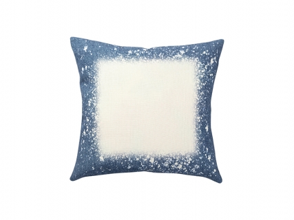 Sublimation Blanks Bleached Starry Linen Pillow Cover (Faux Denim, 45*45cm)