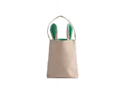 Sublimation Linen Easter Bunny Bag (Green Ears, 29*34cm)