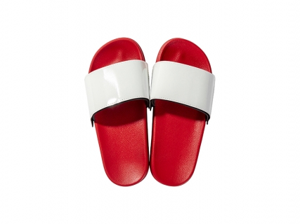 Adult Slippers w/ Sublimation PU Leather (Red Sole)