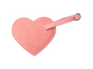 Sublimation Double Side PU Leather Luggage Tag (Pink, Heart Shape)