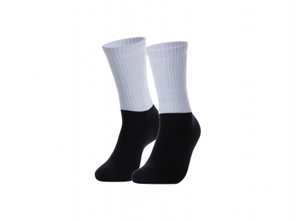 Sublimation Silver Silk Glitter Athletic Socks (Black Sole)