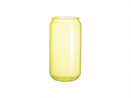 Sublimation Blanks 18oz/550ml Full Color Can Glass Mug with Straw(Yellow)