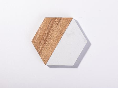 Engraving Marble Wood Coasters(Hexagon,10*11.5*1cm)MOQ: 500pcs