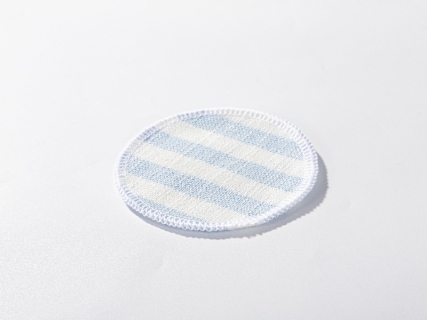 Sublimation Blanks Linen Round Mug Coaster(10*10cm, Beige and Light Blue Stripe)