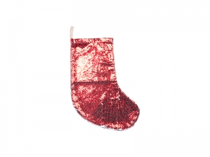 Sublimation Sequin Christmas Stocking (Red/Silver, 18*53cm)